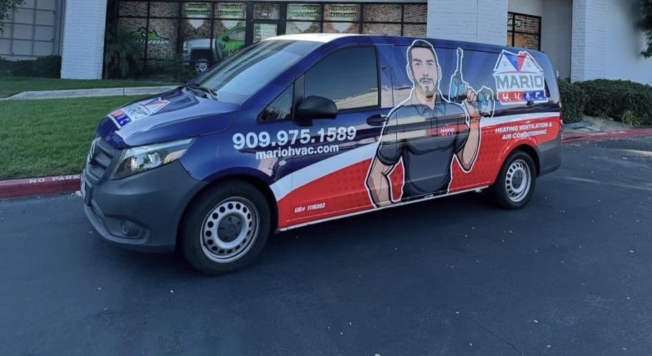 Mario HVAC branded Mercedes service van